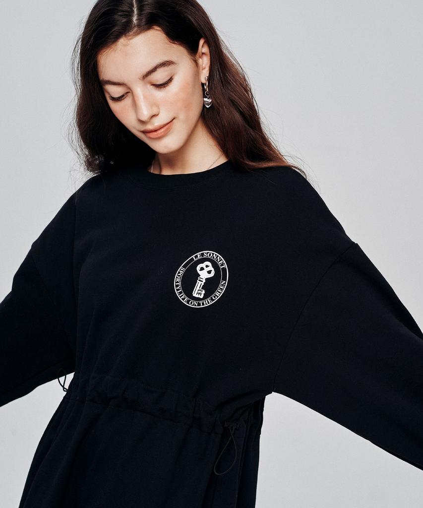 LESONNET Easy Fit Sweat Dress Black