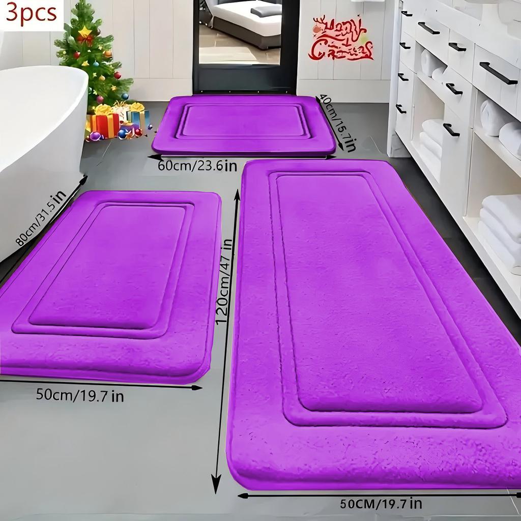 3 piezas Alfombrillas de baño ultra absorbentes, Alfombrillas de baño antideslizantes, Mantas de baño premium ultrasuaves y cómodas, Alfombrillas de suelo para decoración del hogar