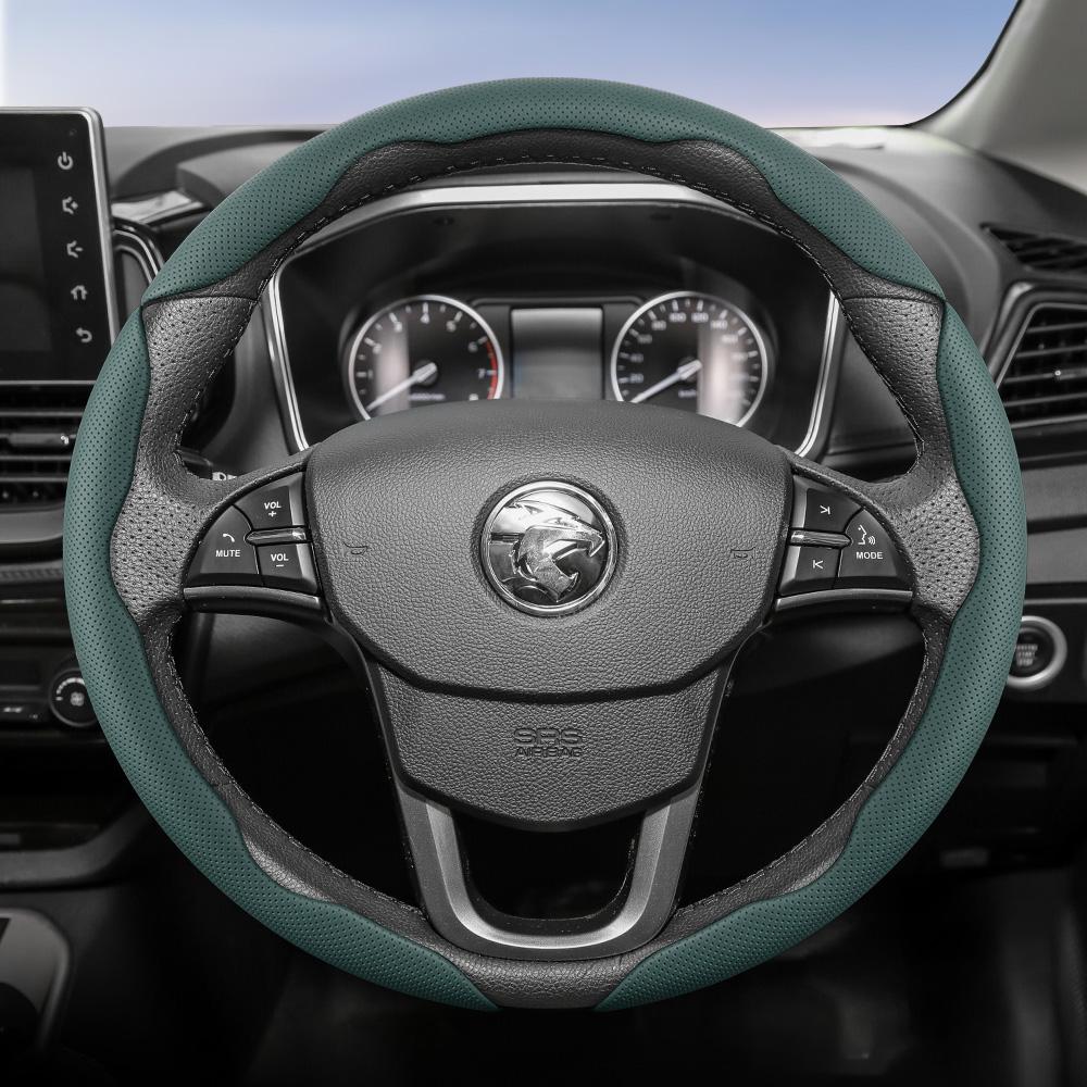 Geeignet für Proton Atmungsaktive Leder-Lenkradabdeckung mit segmentiertem Schnellverschluss-Design, Rutschfest und Langlebig, für Modelle