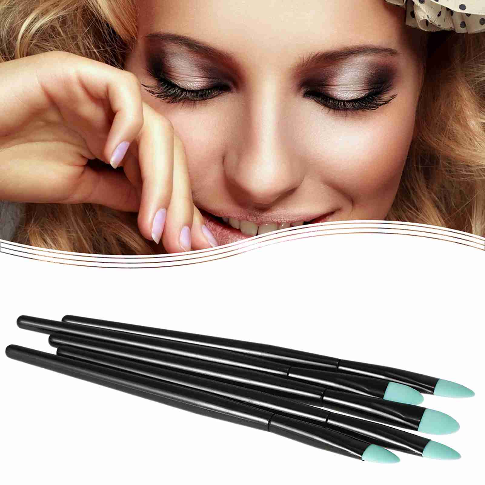 

5pcs Silicone Makeup Brush Set Professional Eyeshadow Brush Kit Facial Cosmetic Tools for Woman Colorized разноцветный
