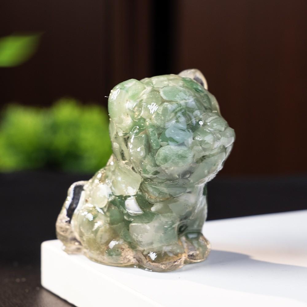 Resin Tiger Figurine Home Decor With Natural Crystal For Living Room Display