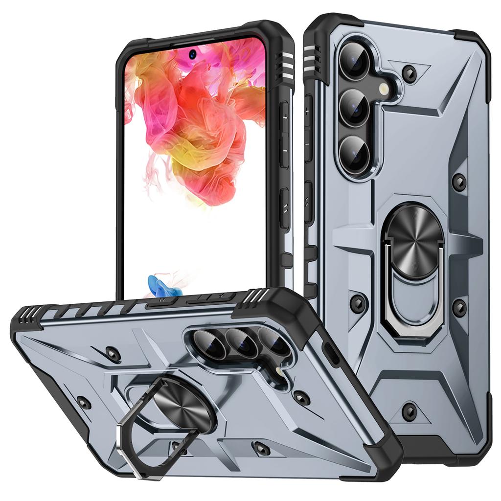 For Samsung Galaxy S25 Case PC+ TPU Anti-Drop Phone Cover with Ring Kickstand