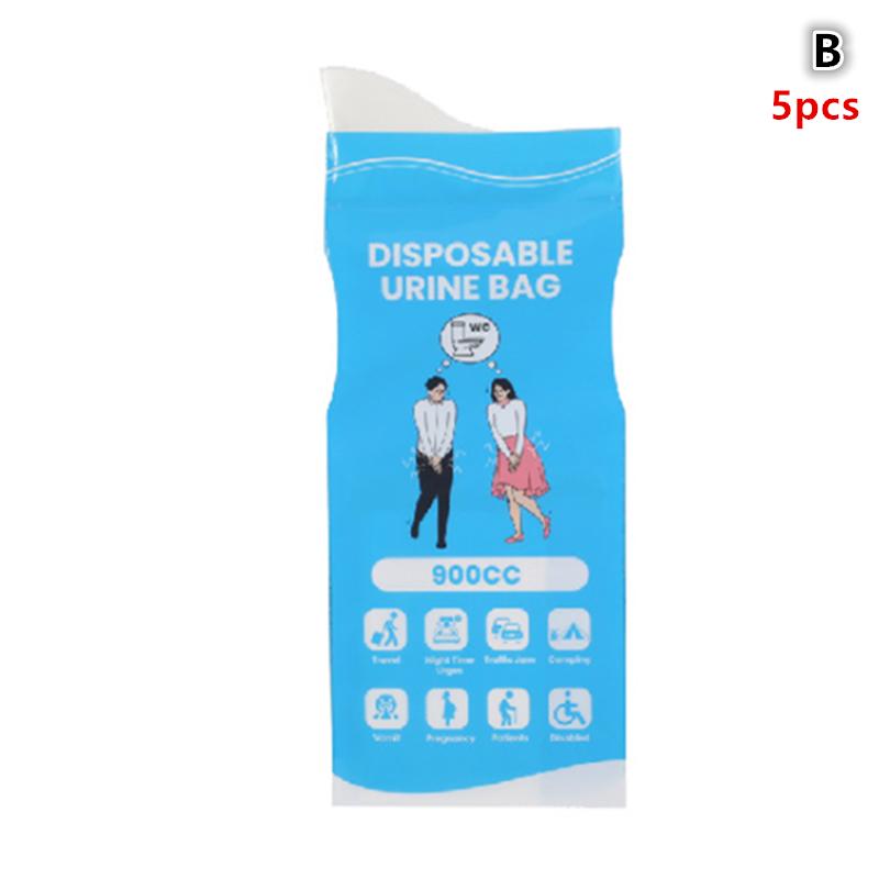 5 Pcs Outdoor Emergency Urine Bags 900ml Disposable Travel Mobile Toilet Portable Urinal Bag For Female Baby Male Vomiting Bag