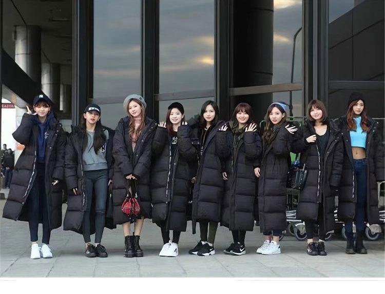 Winter new super long thickened black over-knee down jacket for women, couples, Chinese drama art test, plus size coat for men