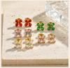 Stainless Steel CZ Stone Clover Flower Stud Earrings for Women Cartilage Ear Piercing Jewelry Aros