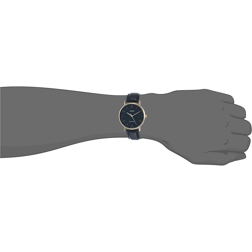 Casio Analog Watch Black Leather 46x40x8.2mm Quartz Movement