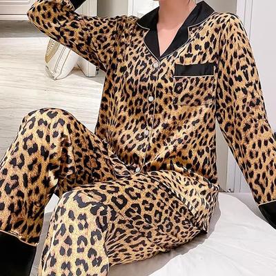 Pijama Retro Leopardo para Mujer Estampado Elegante y Moderno Ropa de Dormir de Moda Lazy Nuevo Verano 2 piezas Ropa Casual para el Hogar