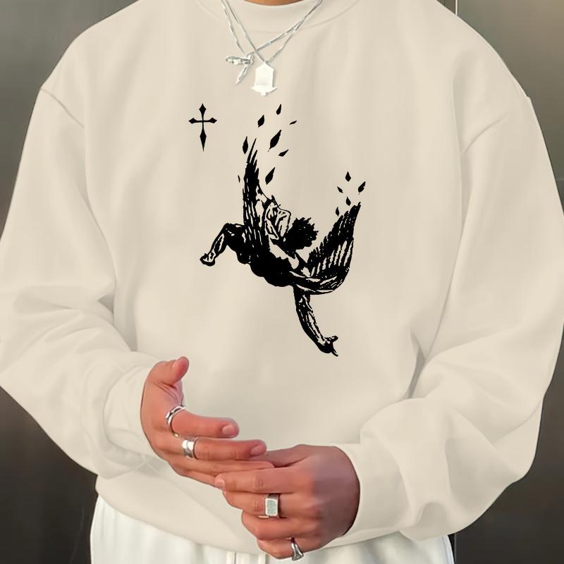 

Casual & Coffee Date Wear, Men s Vintage Washed Crew Neck Sweatshirt S