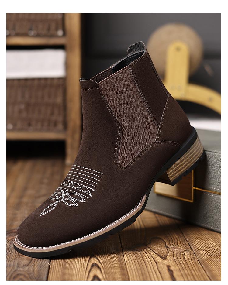 R006 Chelsea Boots Embroidered Pullover Chelsea Boots Men's Martin Boots, Foreign Trade