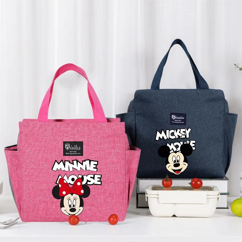 MINISO Mickey Mouse Portable Lunch Drink Carrier Insulated Bag Fresh Cooler Pouch Food Thermal Box Tote Picnic Container Bag