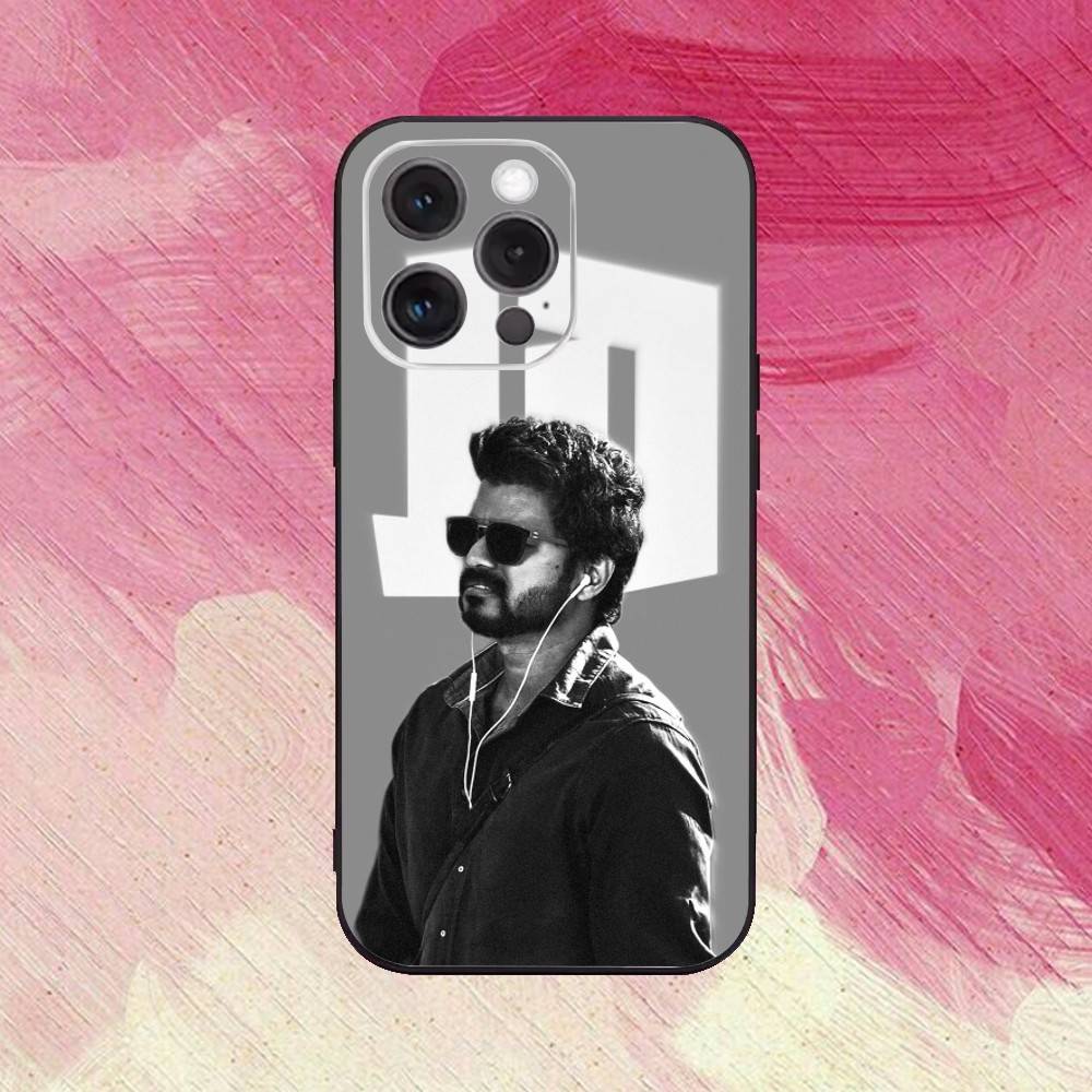 

T-Thalapathy TV V-Vijay Phone Case For iPhone 17,16,15,14,13,12,11 Plus,Pro Max,XS,Soft Silicone Black Cover iPhone14ProMax
