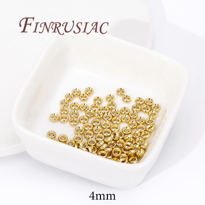 4mm 5mm 6mm 8mm Spacer Bead For Bracelets 18K Gold Plated Separator For Beads, DIY Jewelry Making Accessories