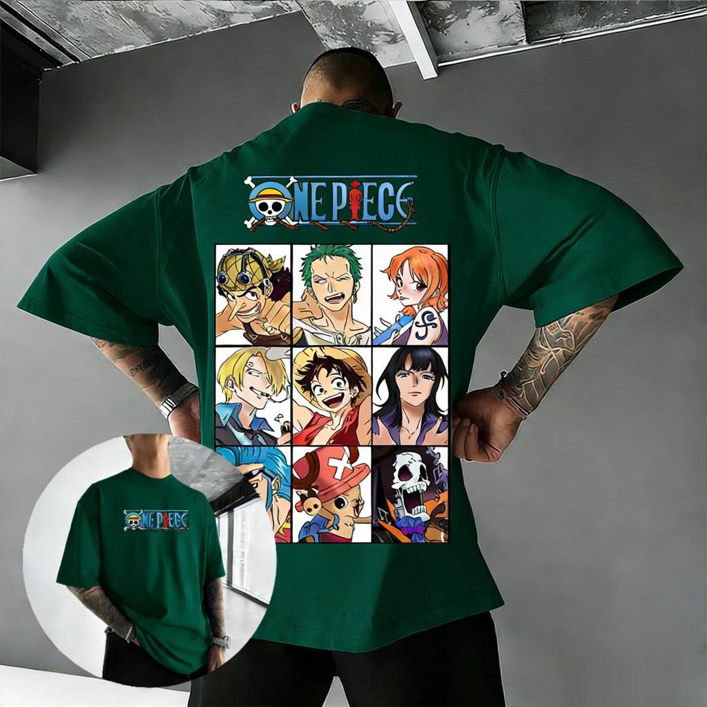2026 Summer Y2k One Piece Anime T Shirt Men Women Luffy Zoro Nami Print Cotton Short Sleeve Tee Streetwear Casual Graphic Tops