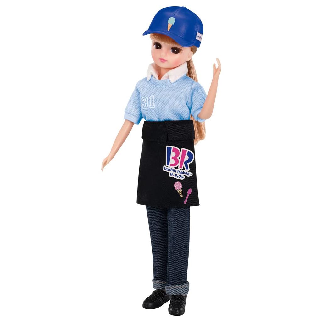 TAKARA TOMY Ice Cream Pretend Play Ages 3 and Up Licca-chan Dress, Welcome! Baskin-Robbins Shop, "Ten-in-san" Dress-Up Toy,