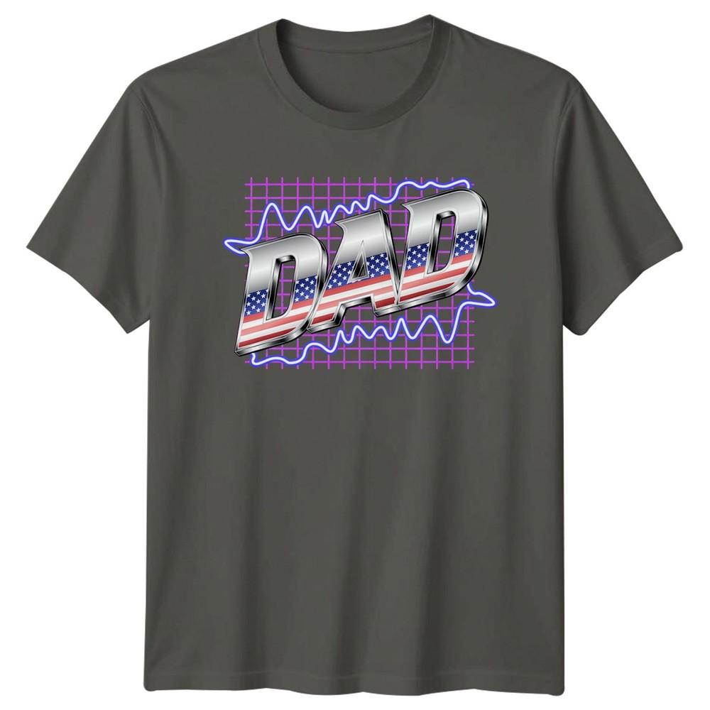 Dad Unisexs TShirt Patriotic Retro Fatherhood Fathers Day Gift For Him S