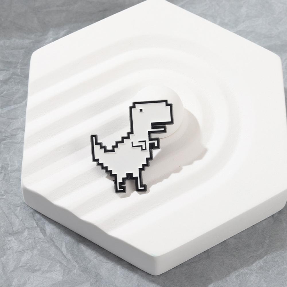 Spilla Creativa Retro Animale Dinosauro Smalto Pixel Geometrico T-rex Spille Lega Distintivo Moda Per Gioielli Regali