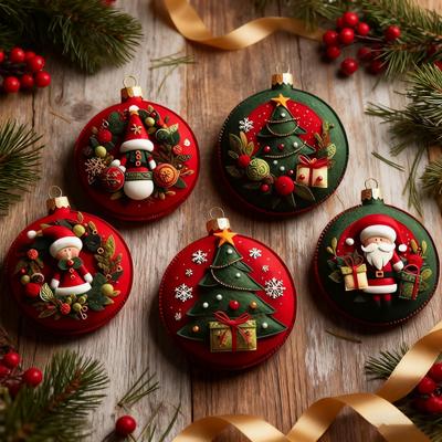DIY Christmas Felt Patch Kit Holiday Craft Set with Pre-Cut Felts Sheet Handmade Fabric Sewing Crafting Supplies for Tree Home Decor