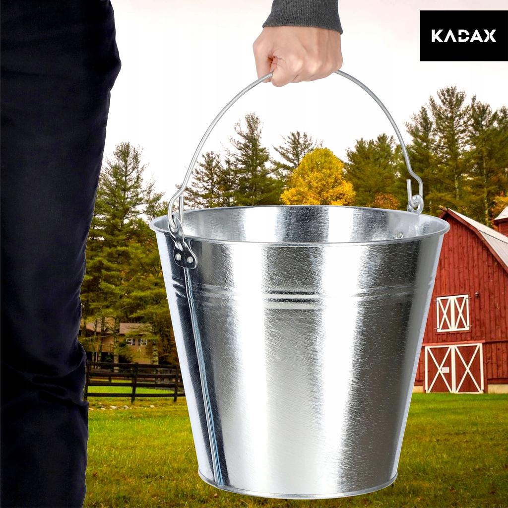 KADAX Bucket Garden Bucket Galvanized Metal 15 L
