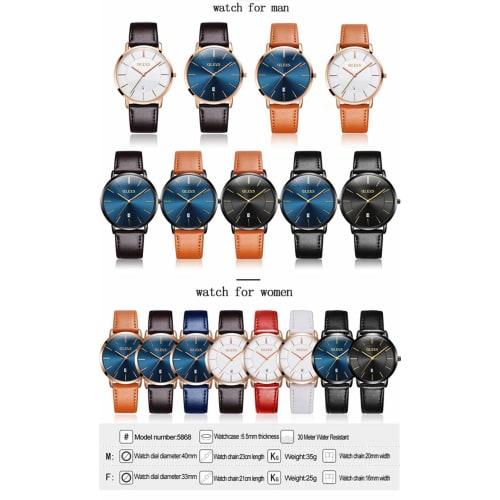 OLEVS Pair Watches, Popular Couple Watches for Men and Women, Pair Watch Set, Surprise Gift, Wedding Anniversary Gift, Couple's Anniversary Gift, Moth