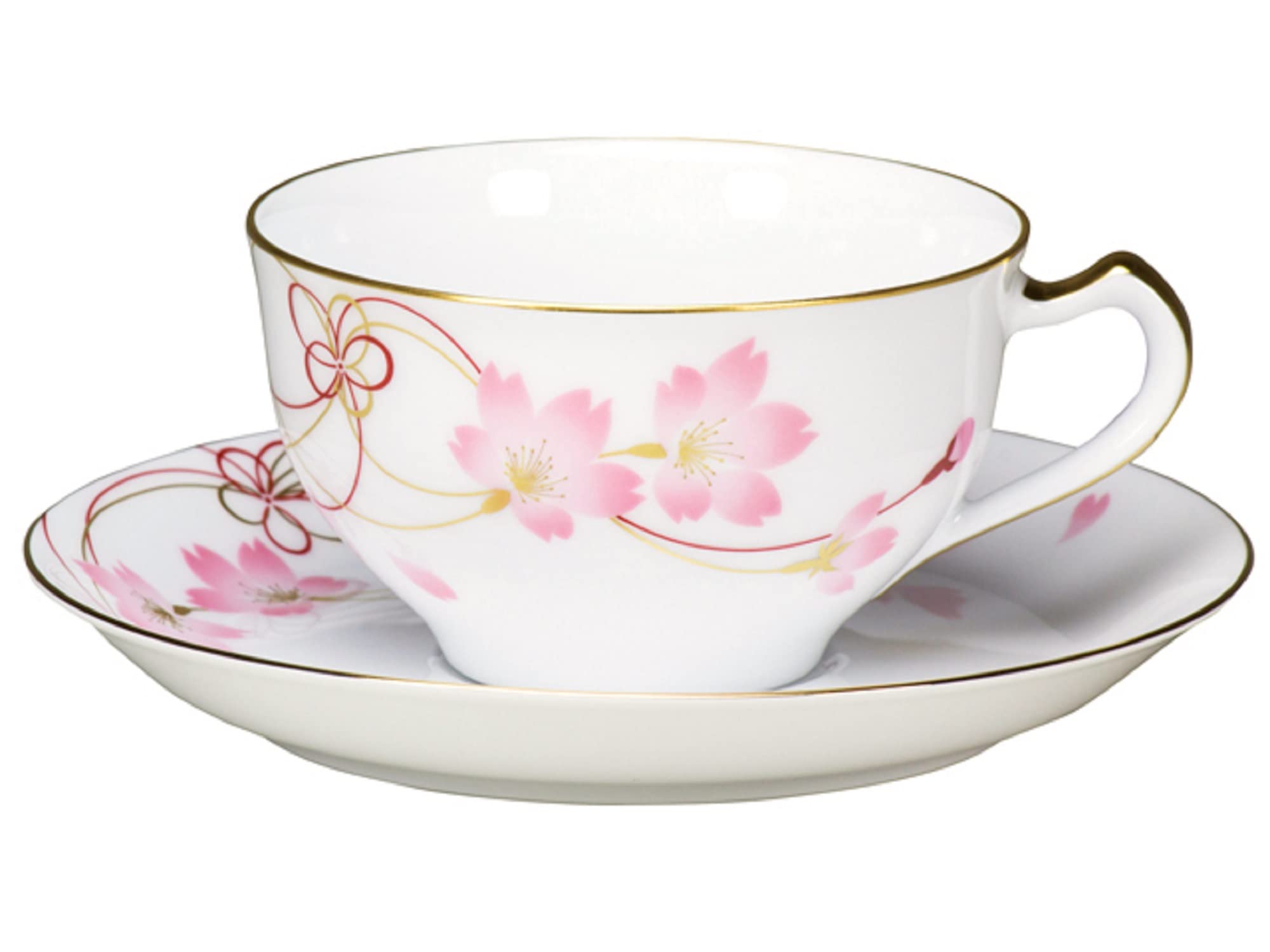 

Фарфор Окура Серия Сакура 6-е издание Юи Сакура Чашка и блюдце, для кофе/чая, прибл.. 235 см³, Сделано в Японии, 1C/A682-6