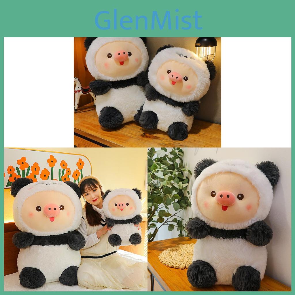 Pig Turned Panda Plush Toy With Short Plush Filling For Kids Sleep Pillow And Home Decor
