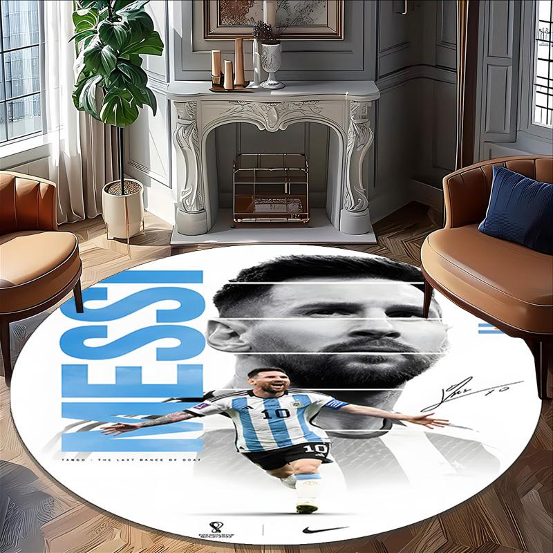 1pc M-Messi3 Carpet, Round Rug, Comfortable, Suitable for Entryways, Living Rooms, Office, And Bedrooms, Christmas Decoration