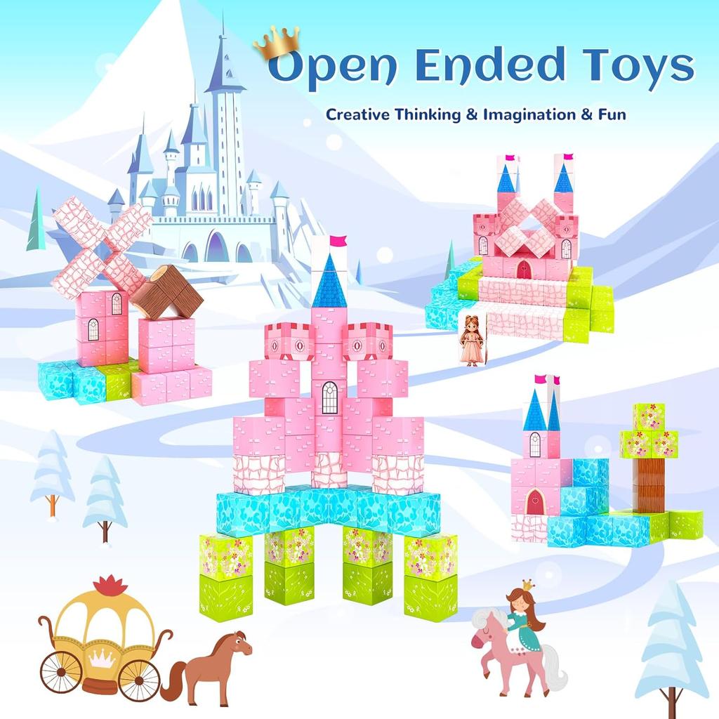 Magnetic Blocks Princess Castle World Creative Magnetic Building Blocks Stem Preschool Learning Sensory Toys Birthday Gift