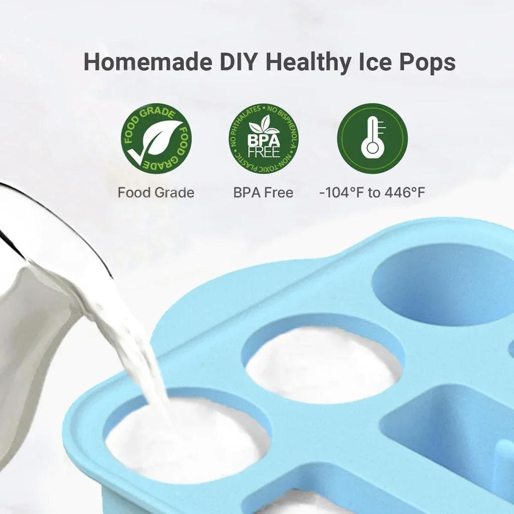 Popsicles Molds 9pcs Silicone Popsicle Molds Easy Release BPA Free Popsicle Maker Molds Ice Pop Molds Homemade Popsicle