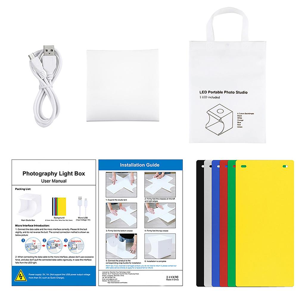 Portable Folding LED Studio Mini Camera Light Box Small White Photographic Equipment