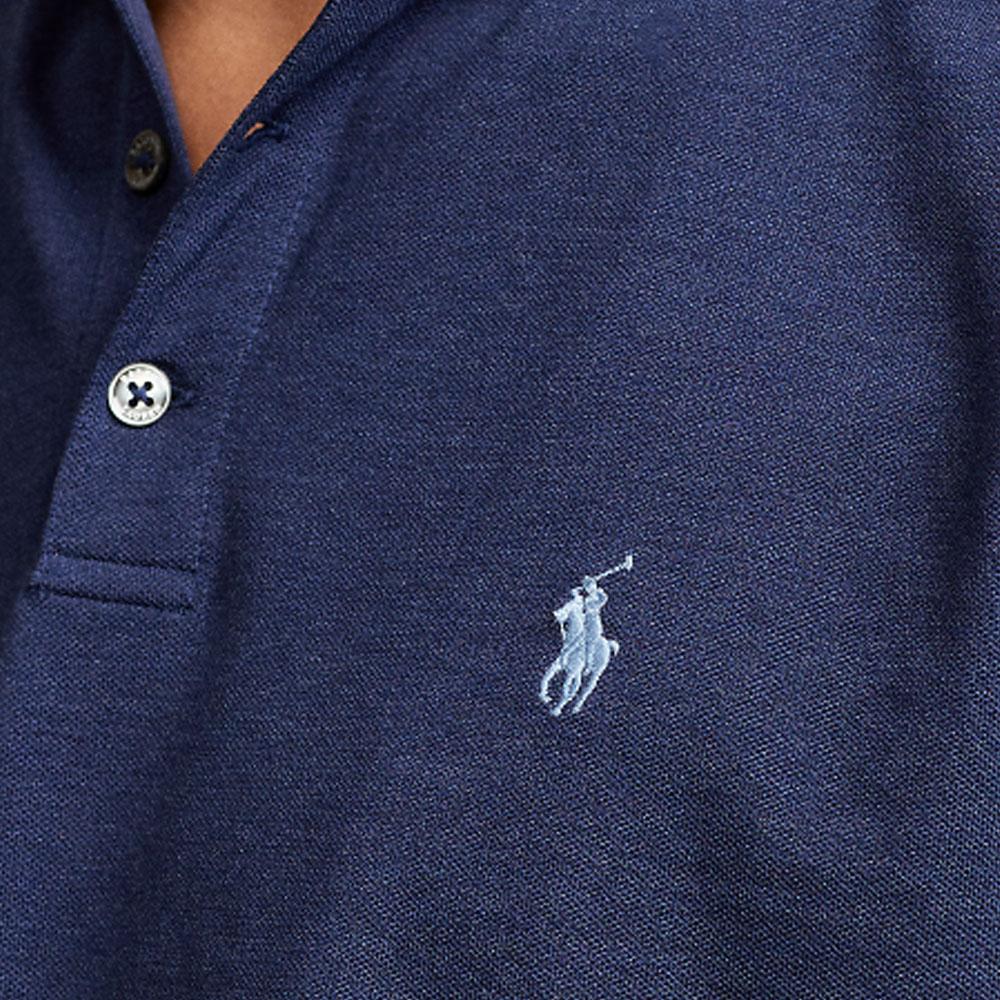 Polo Ralph Lauren Polo a Maniche Lunghe Slim Fit Ricamata con Logo Solido Uomo top Blu Profondo MNPOKNI16821472-410