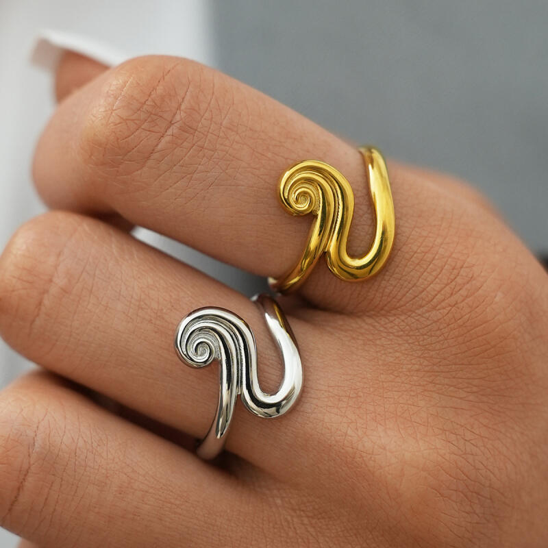 304 Stainless Steel Geometric Line Open Rings for Women Men Fashionable Individualized Design Finger Rings Jewelry Accessories