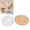 Wood Cake Stand with Lid 12in Cake Holder Multi Functional Serving Platter Large Glass Cake Dome Cover