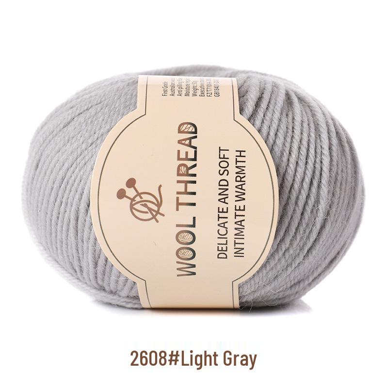 Medium-Thick Cashmere Wool Yarn for Hand-Knitted Baby and Child Scarves and Sweaters, with Knitting Needles.