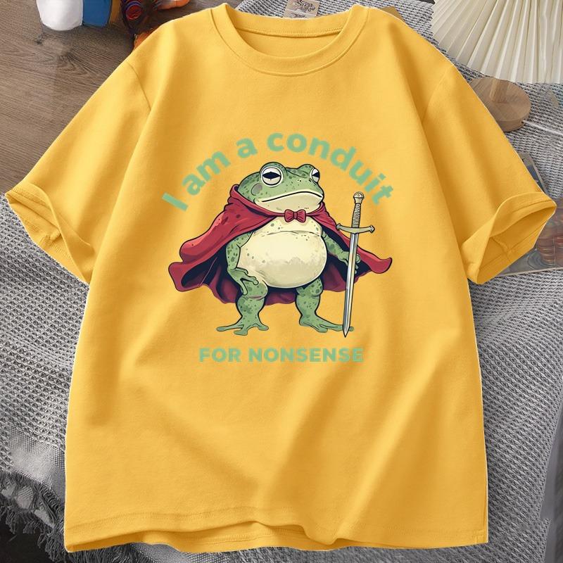 Ich bin ein Kanal für Unsinn T-Shirt Unisex Damen Lustige Frosch Weirdcore Sprüche T-Shirt Tee Erwachsene Unisex Grafik Humor Unisex Kleidung