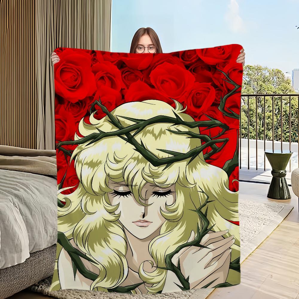 manga anime Flannel warm soft plush blanket Rose of V-Versailles sofa living room hogar Lady O-Oscar bedroom travel gift home