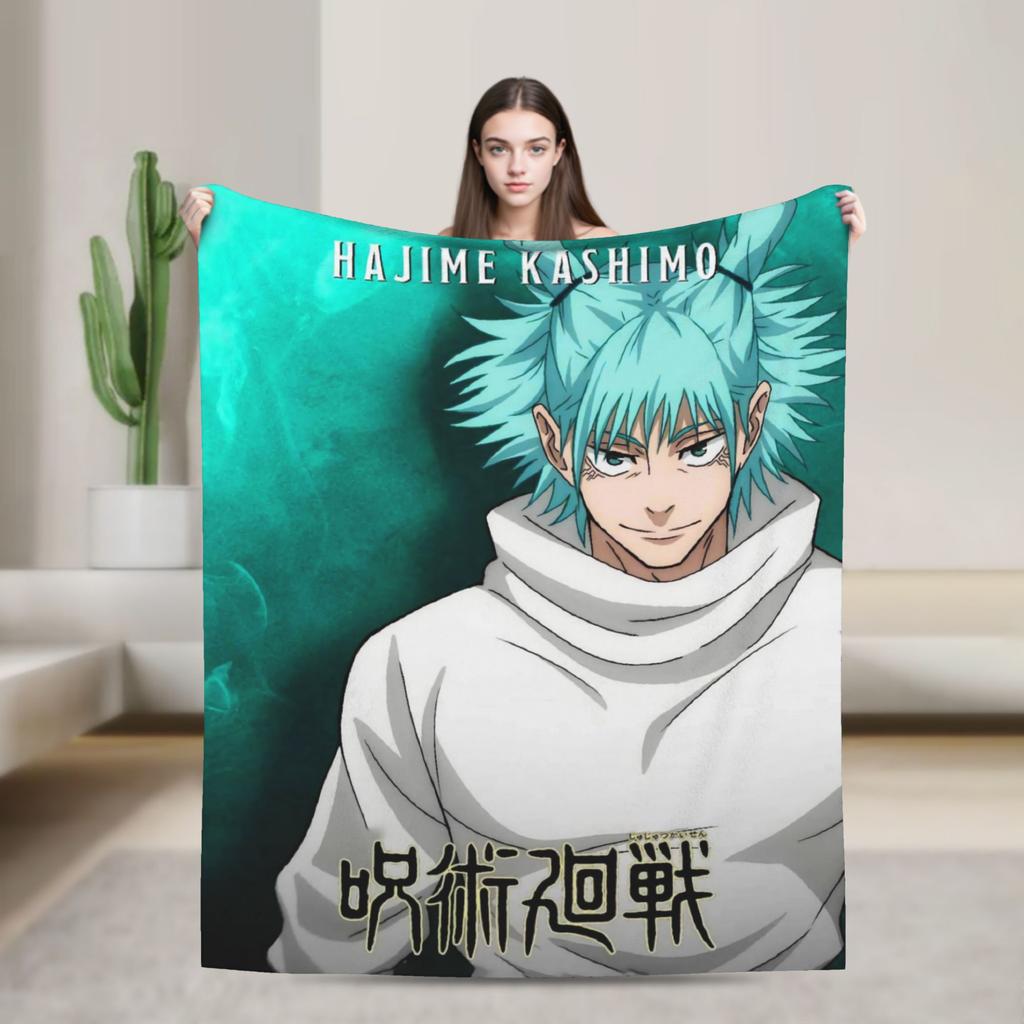 Hajime Kashimo Jujutsu Kaisen Blanket Quality Warm Soft Throw Blanket Winter Child Couch Chair Fluffy Bedspread