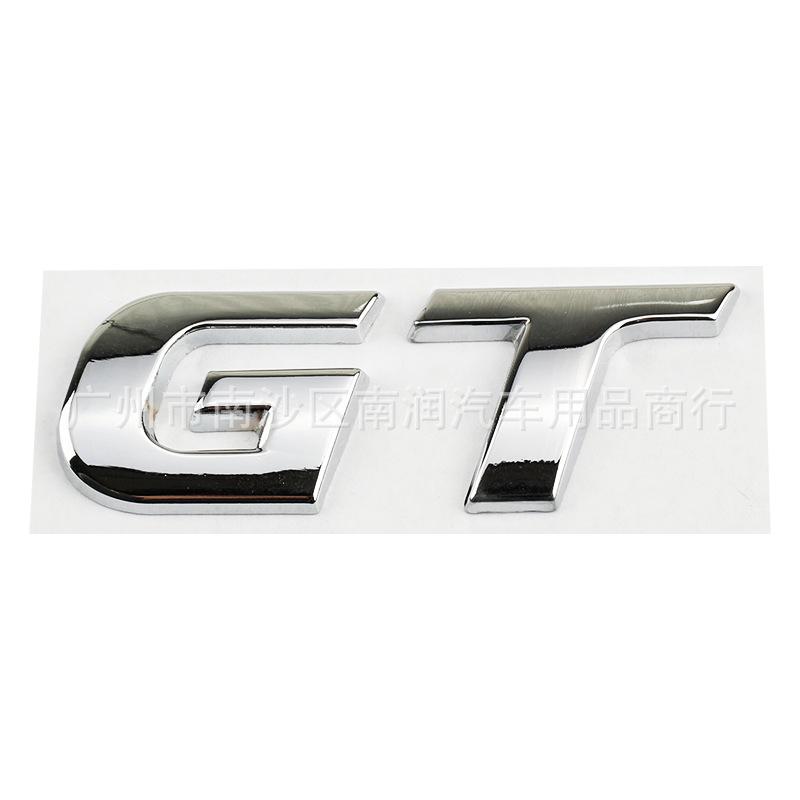 GT 3D Metal Emblem Badge for Rear Trunk Fender Self‑Adhesive Displacement Modified Car Exterior Decor Sticker