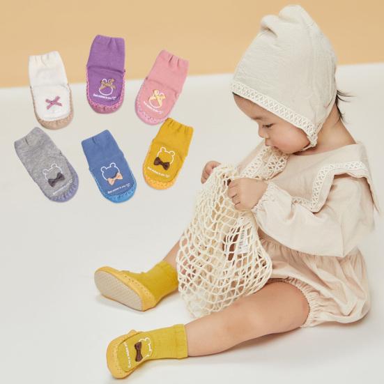 

Милые теплые дышащие домашние носки с бантом для малышей, противоскользящая обувь