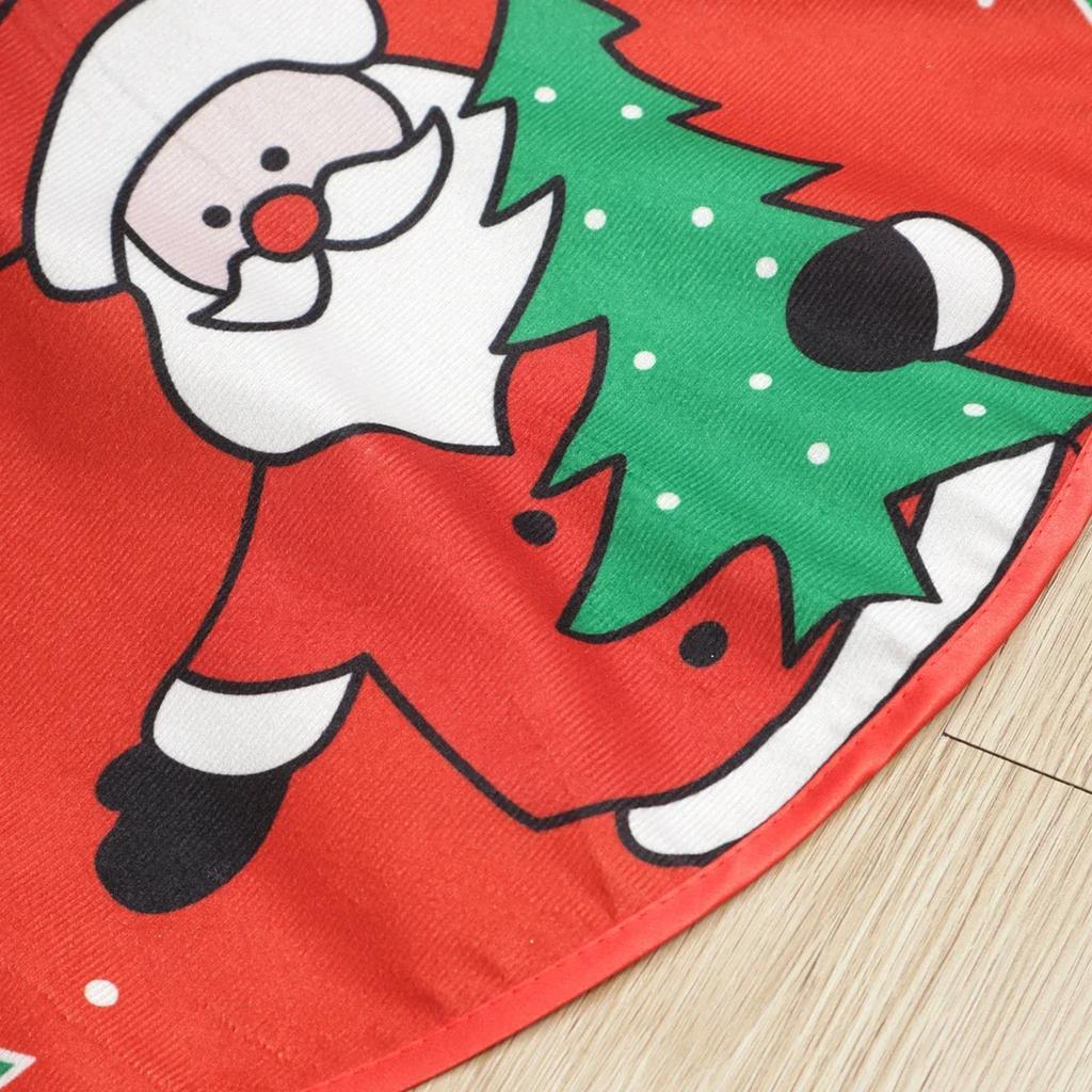 1 st-God Jul Granmatta Snögubbe Julgran Röd Bomull Julgransmatta Ornament Gör-det-själv God Jul Festdekorationer Suppl
