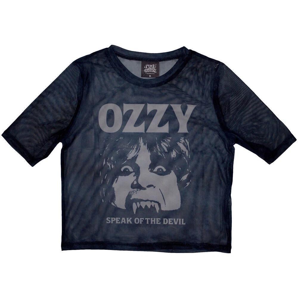 Ozzy Osbourne Ladies Crop Top: Speak Of The Devil (Mesh) (XX-Small) S