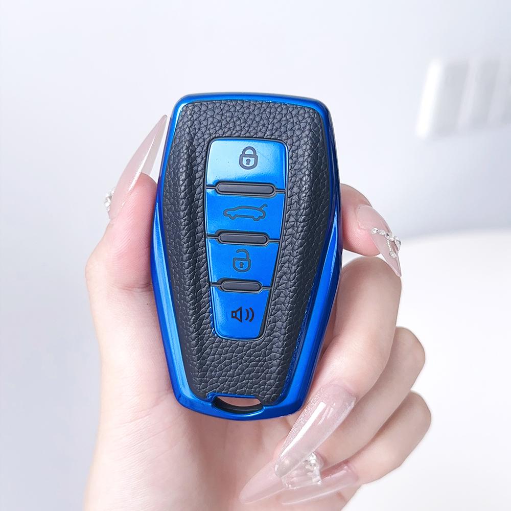 TPU Leder Auto Smart Schlüssel Etui Hülle für Geely Emgrand Global Hawk GX7 Coolray X6 X7 Shell Fob Halter Schutz Zubehör