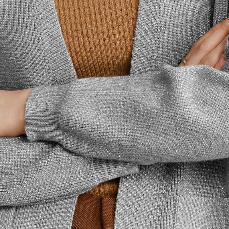CARBAMMI Damen-Strickcardigan in mittlerer Länge