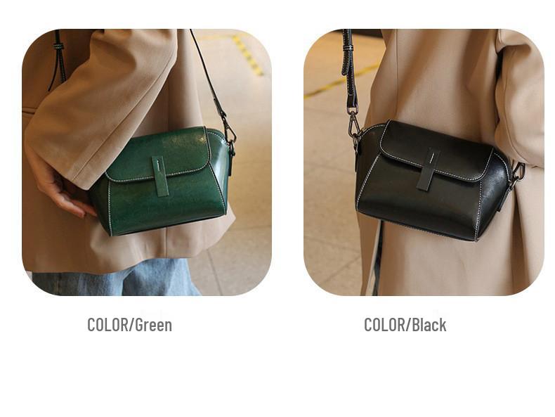 Oil Wax Cowhide Shell Shoulder Crossbody Bag for Women - Hot-selling, High-end, Small Handbag