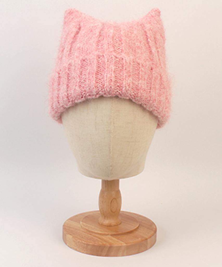 Yunibeosyeolkemiseuteuli Wool Cat Pink Beanie Cat Beanie