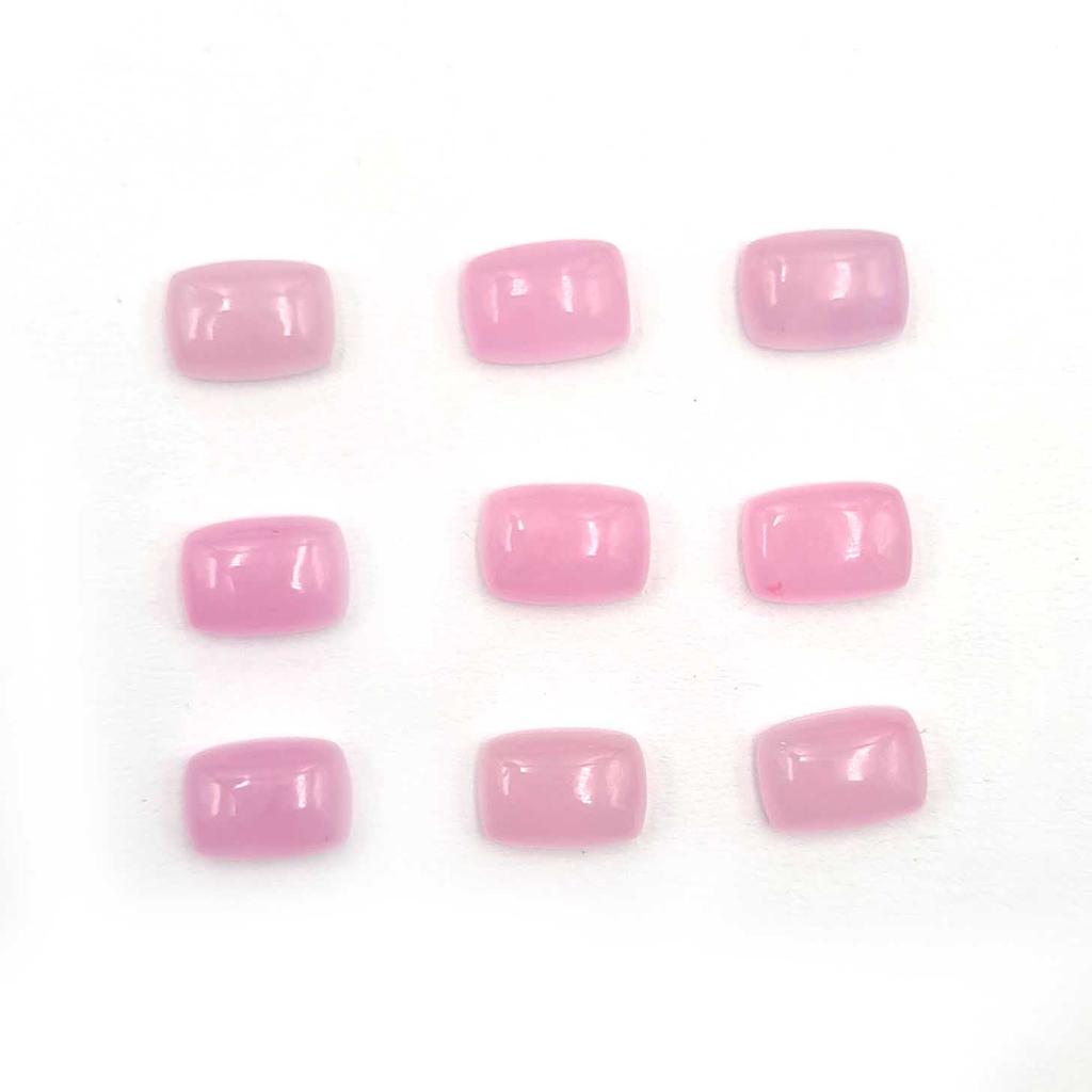 Dyed Pink Jade Cushion Cabochon Loose Gemstone Lot 36 Pcs 5*7 MM 43 CT For Jewelry Making