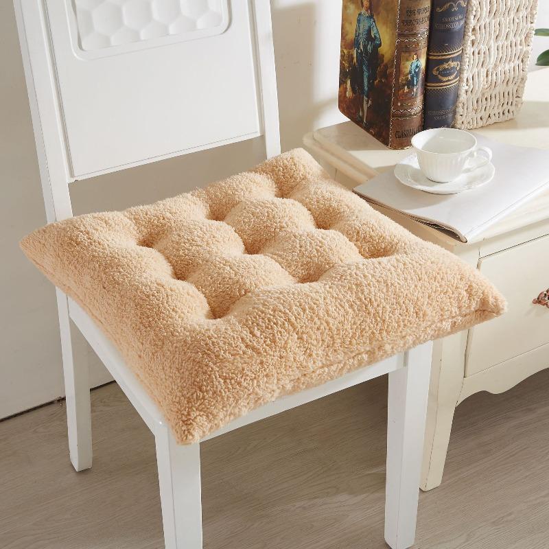 Lamb Wool Office Thickened Seat Cushion Winter Dormitory Cushion Double-sided Heightening Seat Cushion Fart Cushion Warm Cushion 40Cm