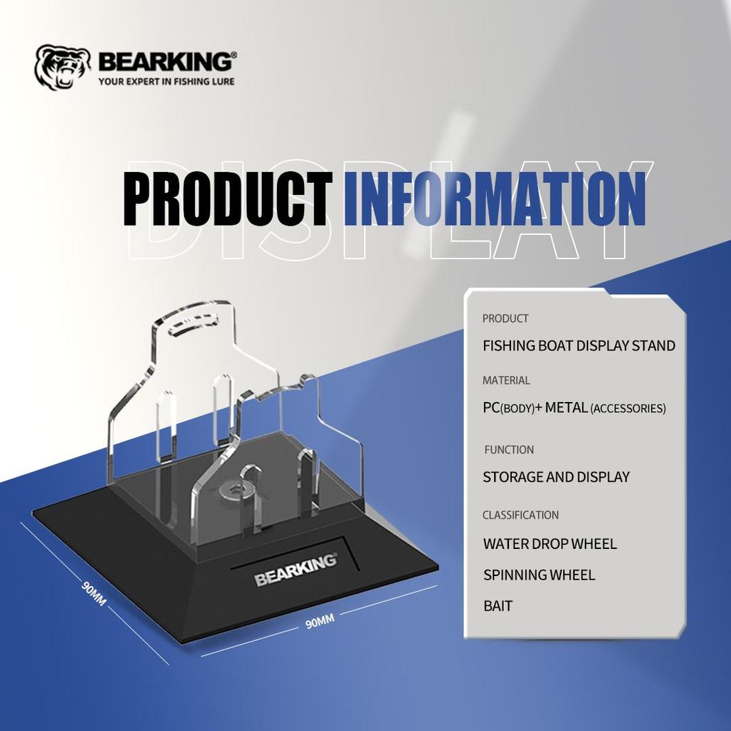 BEARKING High Transparency Display Stand PC Fishing Reel False Bait Display Storage Trapezoidal Chassis Anti Tipping