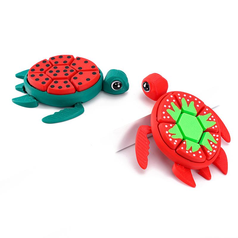 Creative 3D Turtle Shaped Fruit Series Sensory Figure, Desktop Figurine, Anxiety Relief Toy