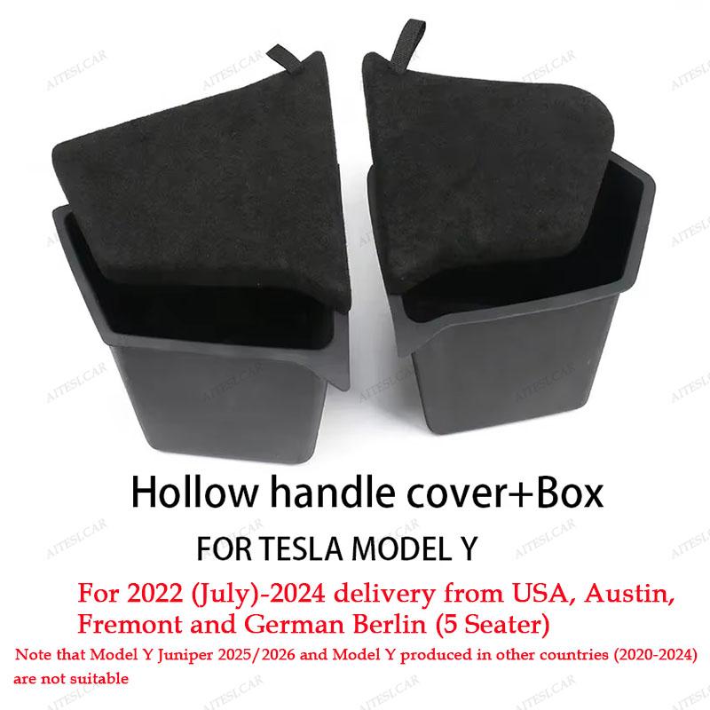 Seiten-Stauraumboxen für den Kofferraum für Tesla Model Y-Berlin/Austin 2022-2024 Organizer-Behälter für den Gepäckraum TPE-Box & Teppichabdeckungen