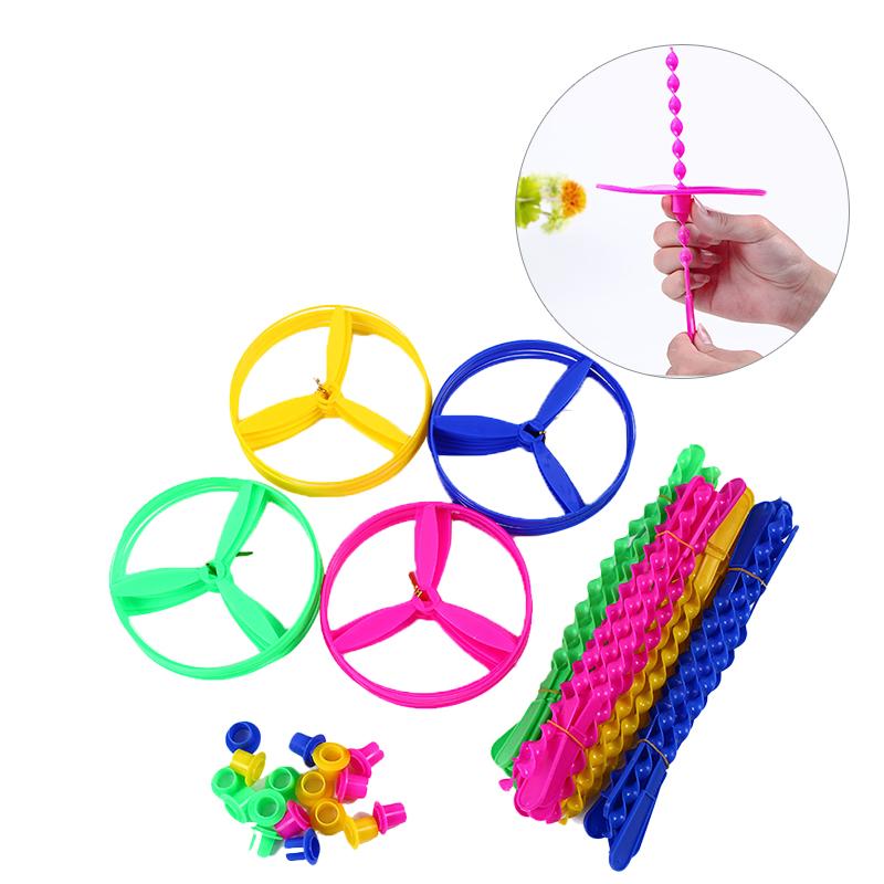 20pcs/lot Pull String Flying Saucers Toys For Children Boys Girls Helicopters Lawn Outdoor Sports Games Plastic Flying Discs Ufo